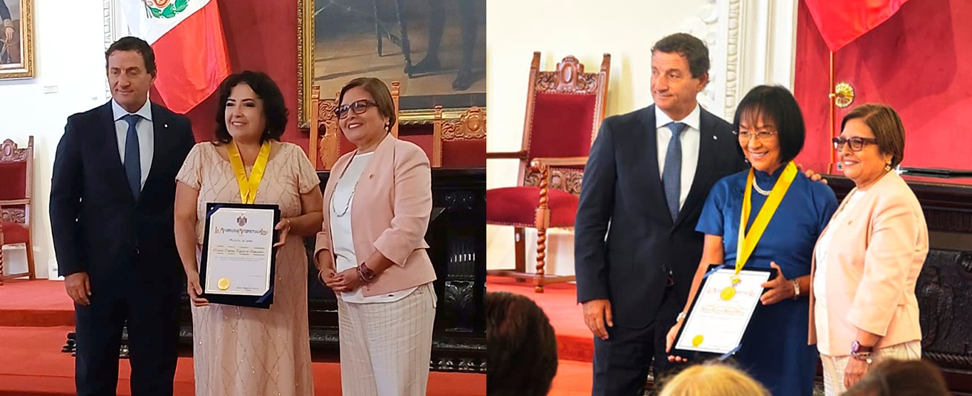 Maestras María Eloísa Aguirre y Lydia Hung recibieron la Medalla de Lima