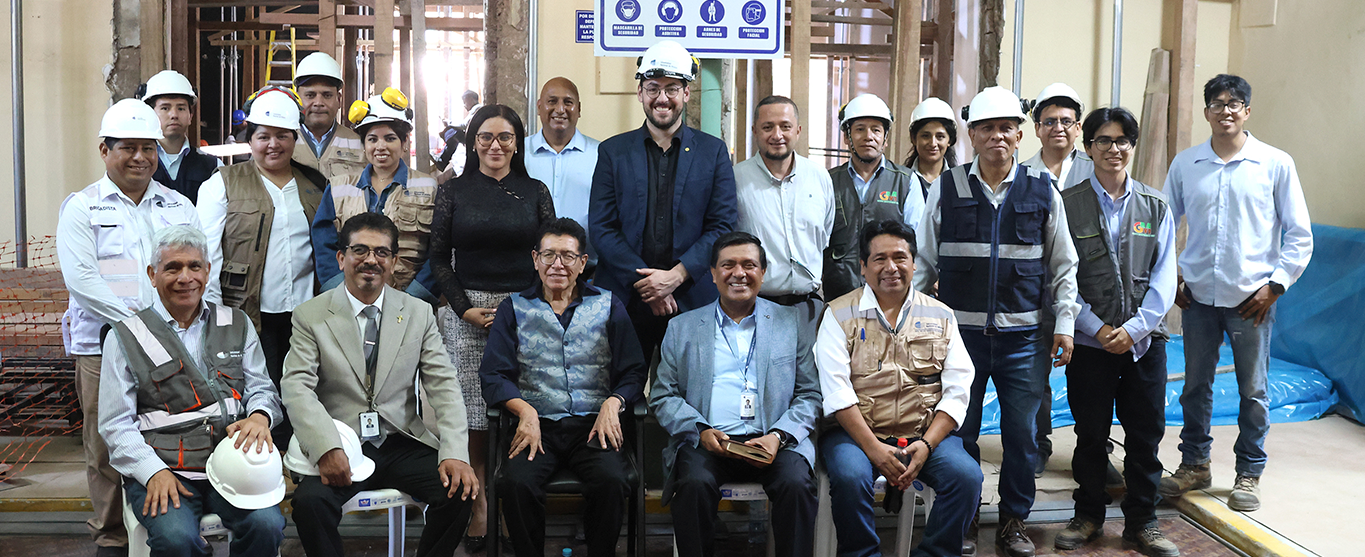 Comisión Organizadora supervisa avances de la obra de reforzamiento estructural del Local Histórico 